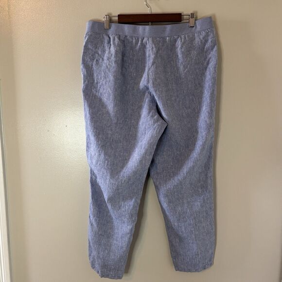 J. Jill Love Linen Womens Pants Light Blue Pull On Elastic Waist Pockets… - Picture 3 of 8